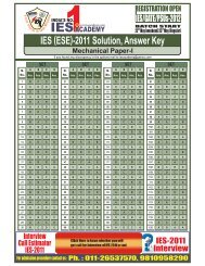 IES 2011 Solution, Answer Key Mechanical ... - IES Academy