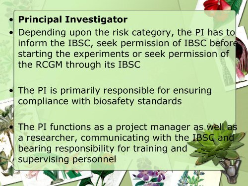 gmo regulations in india - (CUSAT) â Plant Biotechnology laboratory