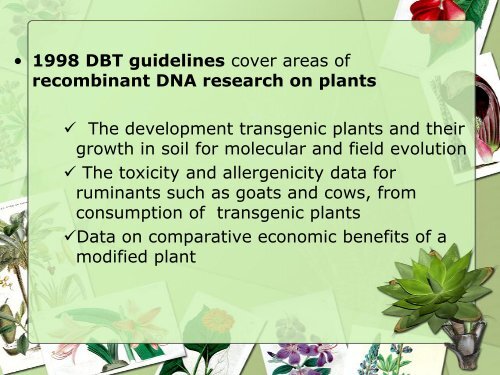 gmo regulations in india - (CUSAT) â Plant Biotechnology laboratory