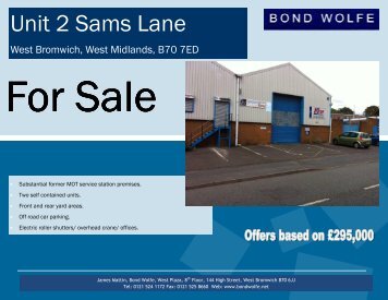 Unit 2 Sam's Lane West Bromwich - Bond Wolfe