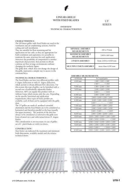 Linear grille fixed blades - Mp3