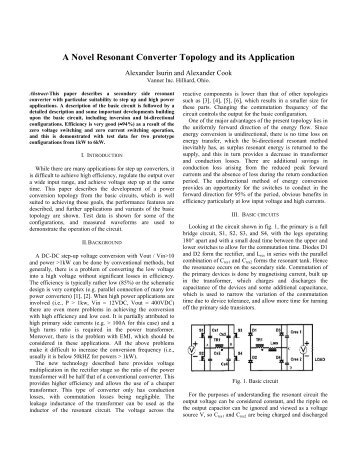 A Novel Resonant Converter Topology and its Application - Vanner