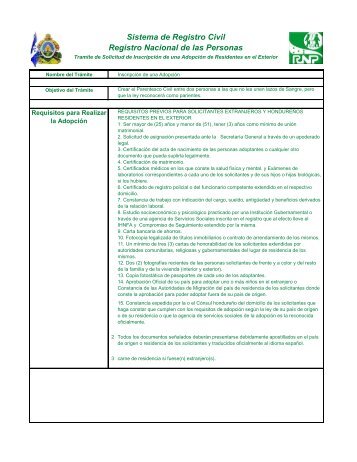 Residentes en el Extranjero - Registro Nacional de las Personas
