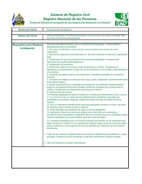 Residentes en el Extranjero - Registro Nacional de las Personas