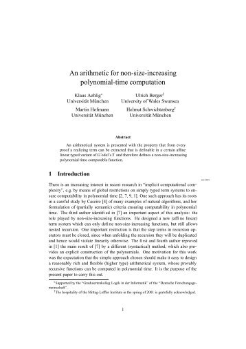 An arithmetic for non-size-increasing polynomial-time computation