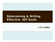 Determining & Writing Effective IEP Goals - Usd 333