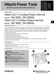 Models DH 25DL, DH 25DAL Models DH 36DL, DH 36DAL - Hitachi