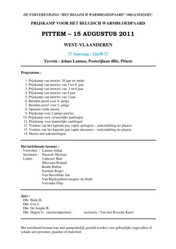 pittem – 15 augustus 2011 west-vlaanderen - BWP
