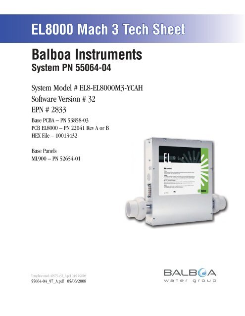55064-04, EL8-EL8000M3-YCAH - Balboa Direct