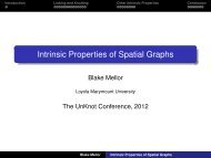 Intrinsic Properties of Spatial Graphs - Denison University