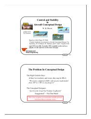 Control and Stability in Aircraft Conceptual Design - the AOE home ...