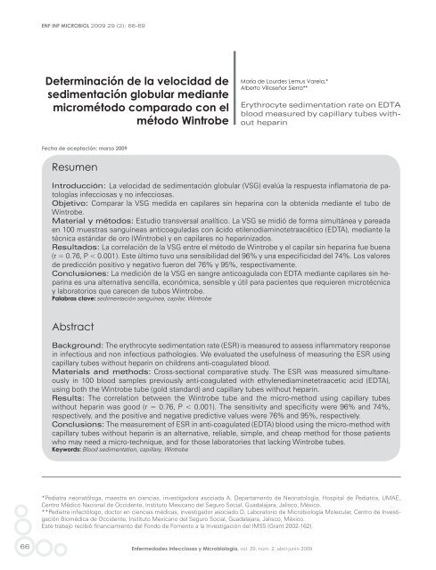 Vsg Lab Determinación de la velocidad de sedimentación globular mediante ...