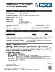 Material Safety Data Sheet Magnesium Silcofluoride
