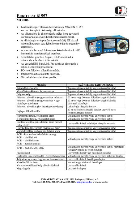 eurotest 61557 - C+D Automatika Kft.