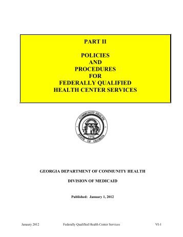 part ii policies and procedures for federally qualified health center ...