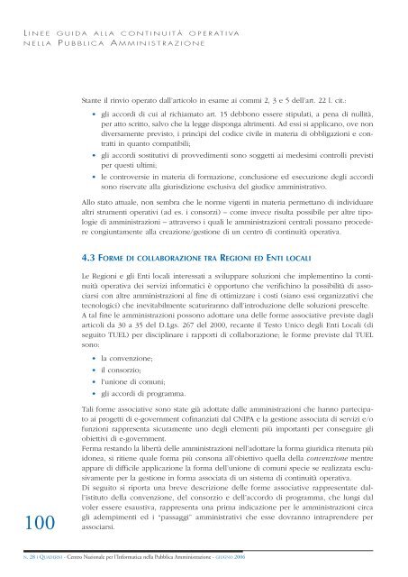 Linee guida alla continuitÃ  operativa nella Pubblica ... - DigitPA