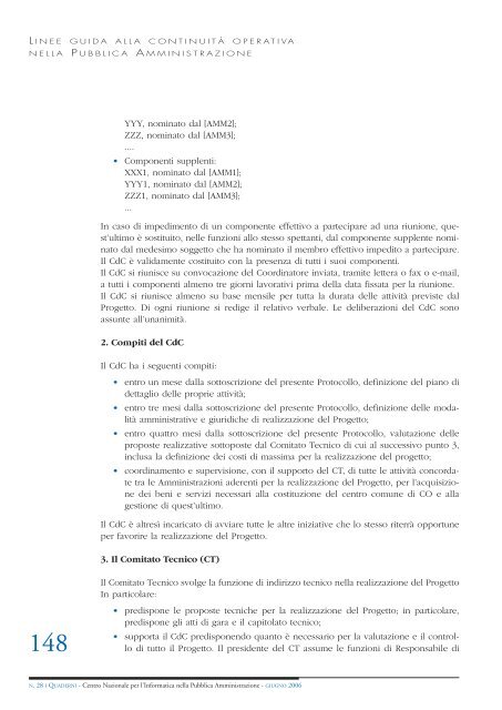 Linee guida alla continuitÃ  operativa nella Pubblica ... - DigitPA