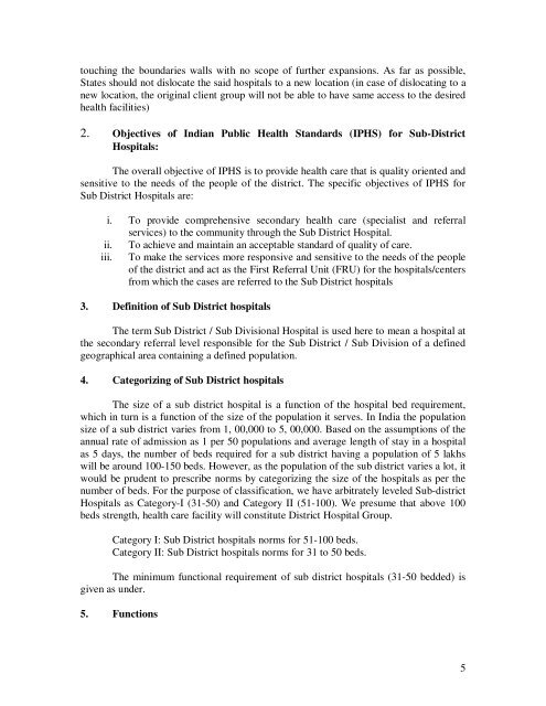 Modifications in the updated Sub Divisional Hospital (SDH) 51 ... - IIMB