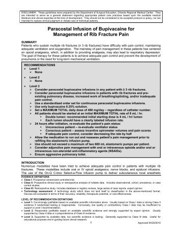 Paracostal Infusion of Bupivacaine for Management of Rib Fracture ...