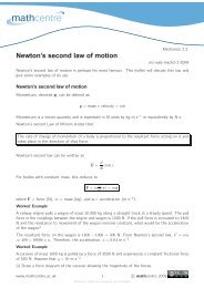 Newton's second law of motion - Math Centre