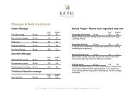 Pricelist massage/body treatments (PDF) - HOTEL - La Val