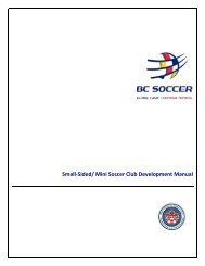 Small-Sided/ Mini Soccer Club Development Manual - BC Soccer