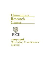 Workshop Coordinator's Manual - Rice University