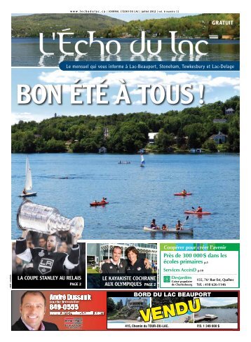 BORD DU LAC BEAUPORT PrÃƒÂ¨s de 300 000$ dans ... - L'ÃƒÂ‰cho du Lac