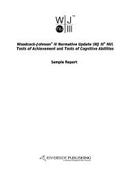 Woodcock-Johnson III Normative Update (WJ III NU) - Riverside ...
