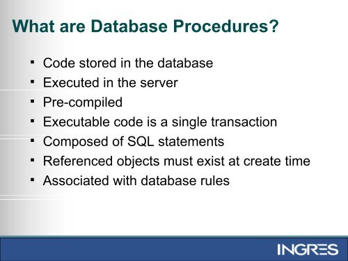 What are Database Procedures? - Actian
