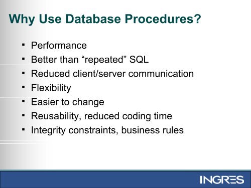 What are Database Procedures? - Actian