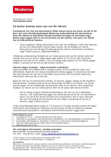 FÃ¥ larmar hemma trots stor oro fÃ¶r inbrott