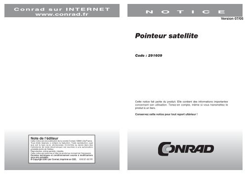 Pointeur satellite - Produktinfo.conrad.com