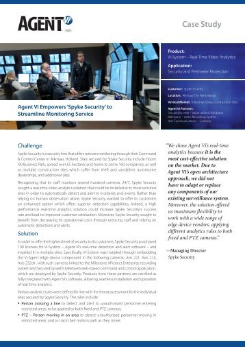Case Study – Spyke Security - Agent Vi