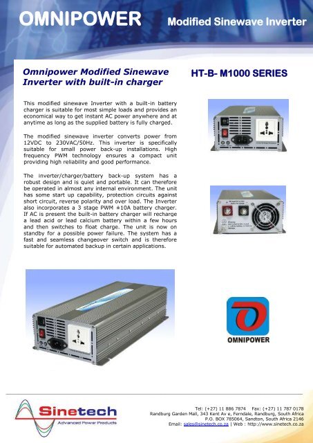 OMNIPOWER Modified Sinewave Inverter - Sinetech