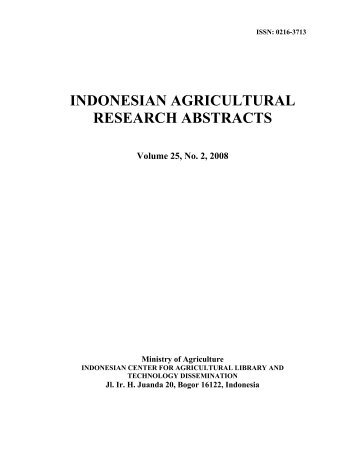 IARA Vol. XXV No. 2 Th. 2008 (pdf, 1001, kb) - Pustaka Deptan