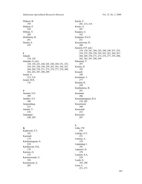 IARA Vol. XXV No. 2 Th. 2008 (pdf, 1001, kb) - Pustaka Deptan