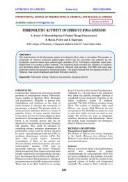 FIBRINOLYTIC ACTIVITY OF HIBISCUS ROSA SINENSIS - ijpcbs