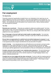 Fair employment - The Travel Foundation