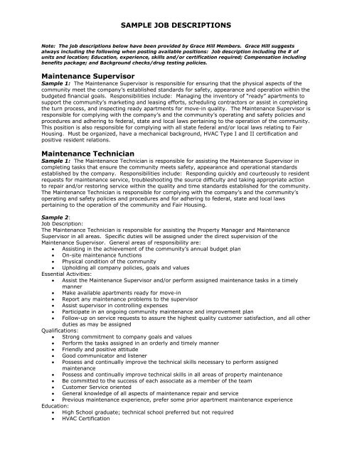 maintenance-job-description-sample-pdf-template