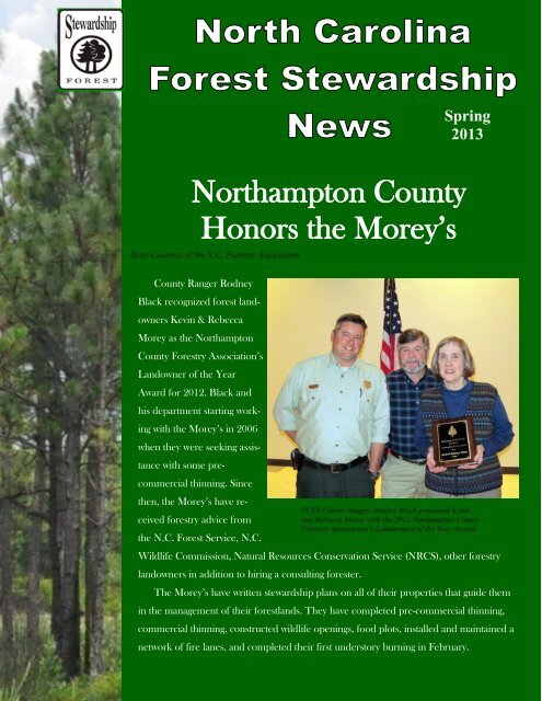 Northampton County Honors the Morey's - NC Forest Service