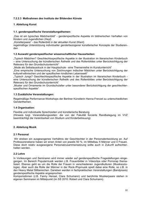 Gleichstellungsplan der Pädagogischen Hochschule Freiburg