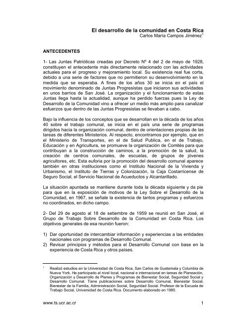 El desarrollo de la comunidad en Costa Rica - Ts.ucr.ac.cr ...