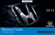 Warranty Guide - Honda Canada