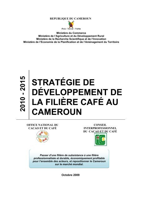 stratégie de développement de la filière café au cameroun