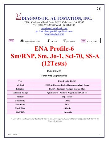 ENA Profile - Diagnostic Automation : Cortez Diagnostics