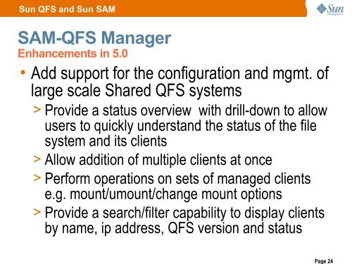 Sun QFS and Sun Storage Archive Manager (SAM) Release 5.0 ...