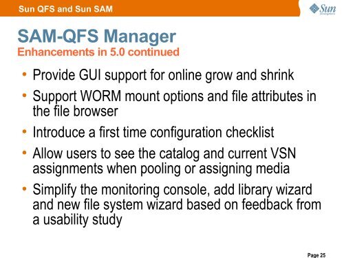 Sun QFS and Sun Storage Archive Manager (SAM) Release 5.0 ...