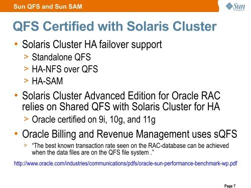 Sun QFS and Sun Storage Archive Manager (SAM) Release 5.0 ...