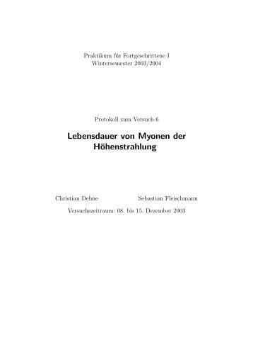 Lebensdauer von Myonen der Höhenstrahlung